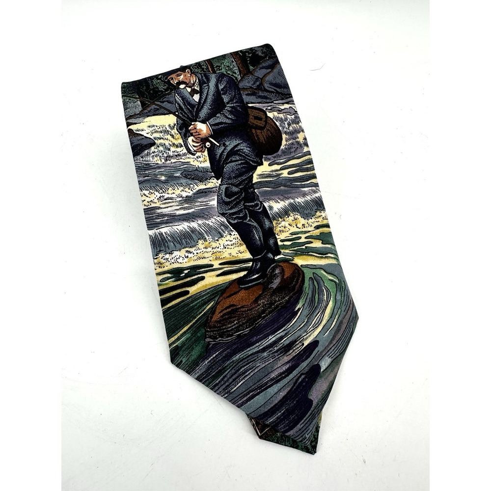 Tango by Max Raab Americana Series Vintage Angler Circa 1908 Necktie 90s JJ11